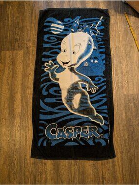 Vintage Casper The Friendly Ghost 1995 Beach Towel Jay Franco Rare Disney Black